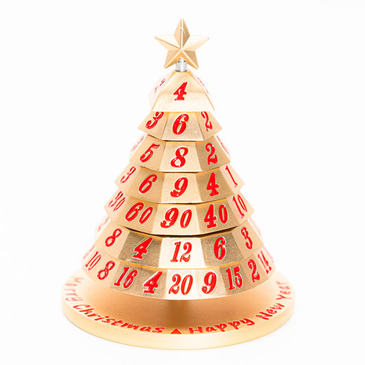Metal Christmas Tree 7 Dice Set-Gold