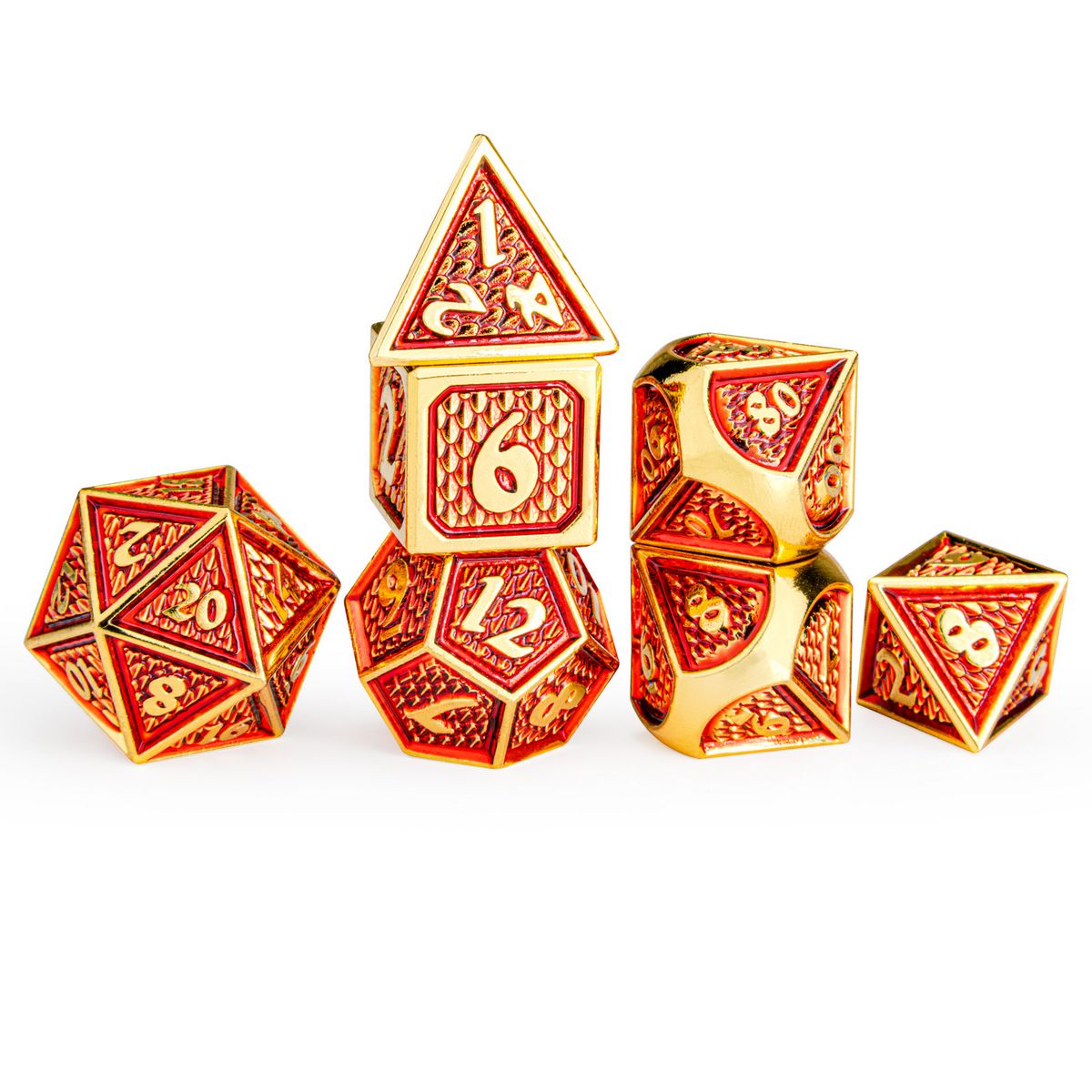 Behemoth Silver with Blue Enamel Dice Set