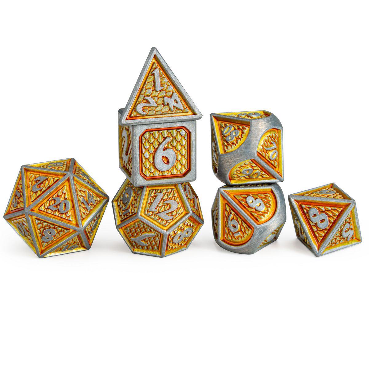 Behemoth Raw Metal with Orange Dice Set