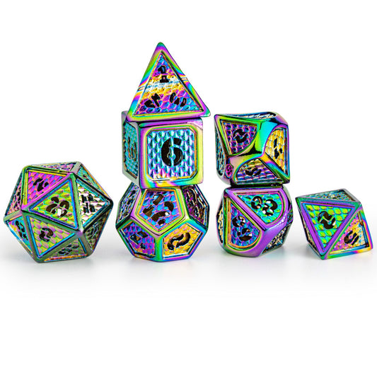 Hollow Wyvern RPG Dice Set-Rainbow
