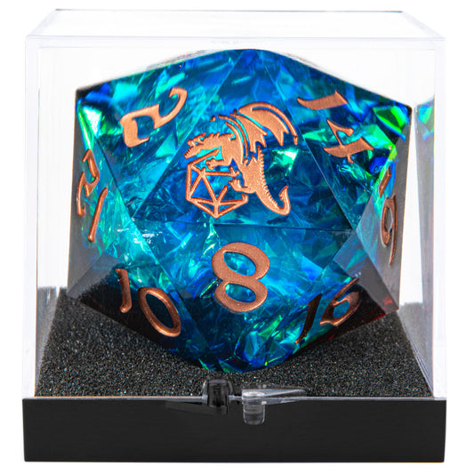 Sharp Edge Resin 55mm Chonk D20-Blue&Red