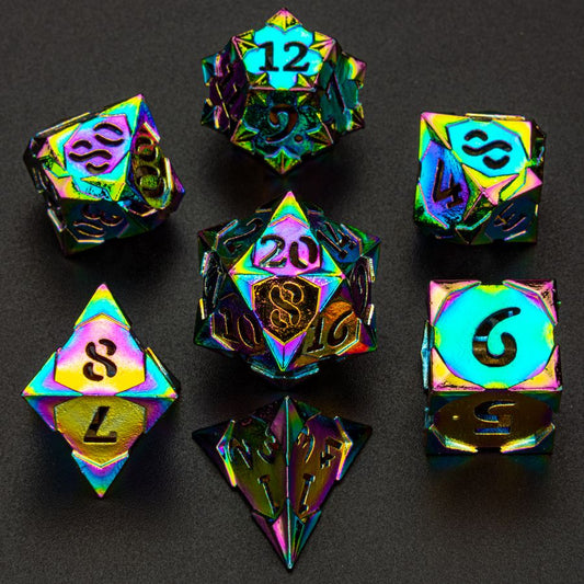 HYMGHO Morning Star Dice hollow out numbers Prism Rainbow