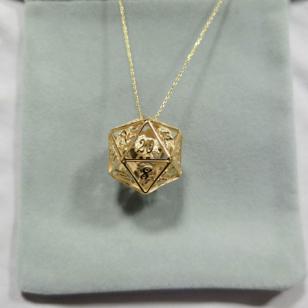 Handmade sterling silver 925 dragon dice pendant necklace for men and women - HYMGHO Dice