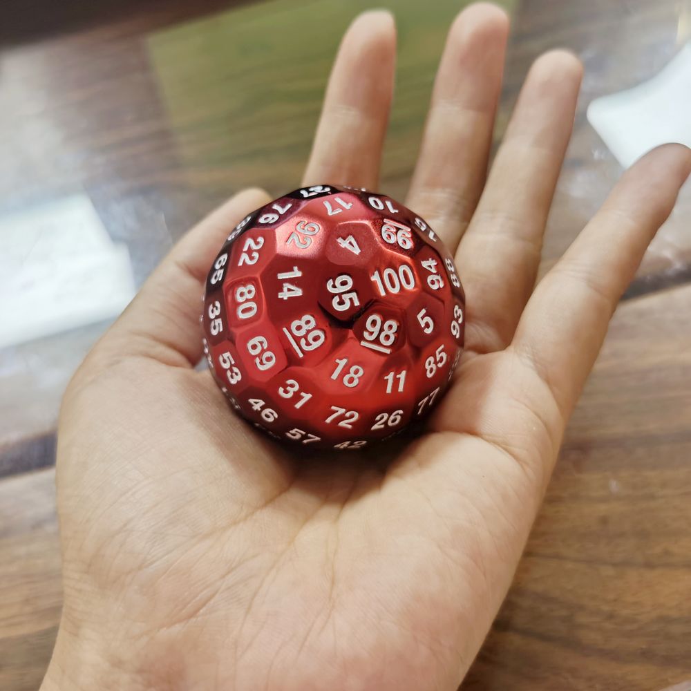 HYMGHO Titans Fist 100 Sided dice D100 die Ruby Red Color - HYMGHO Dice