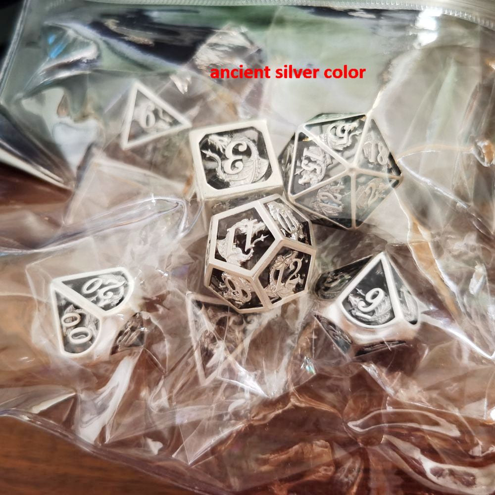 Rare Handcrafted Sterling Silver 925 Dragon Cage Dice Set - HYMGHO Dice
