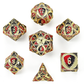 Fighter Solid Metal Polyhedral Dice Set-Gold w/Red&Black
