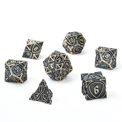 Fighter Solid Metal Polyhedral Dice Set-Ancient Bronze