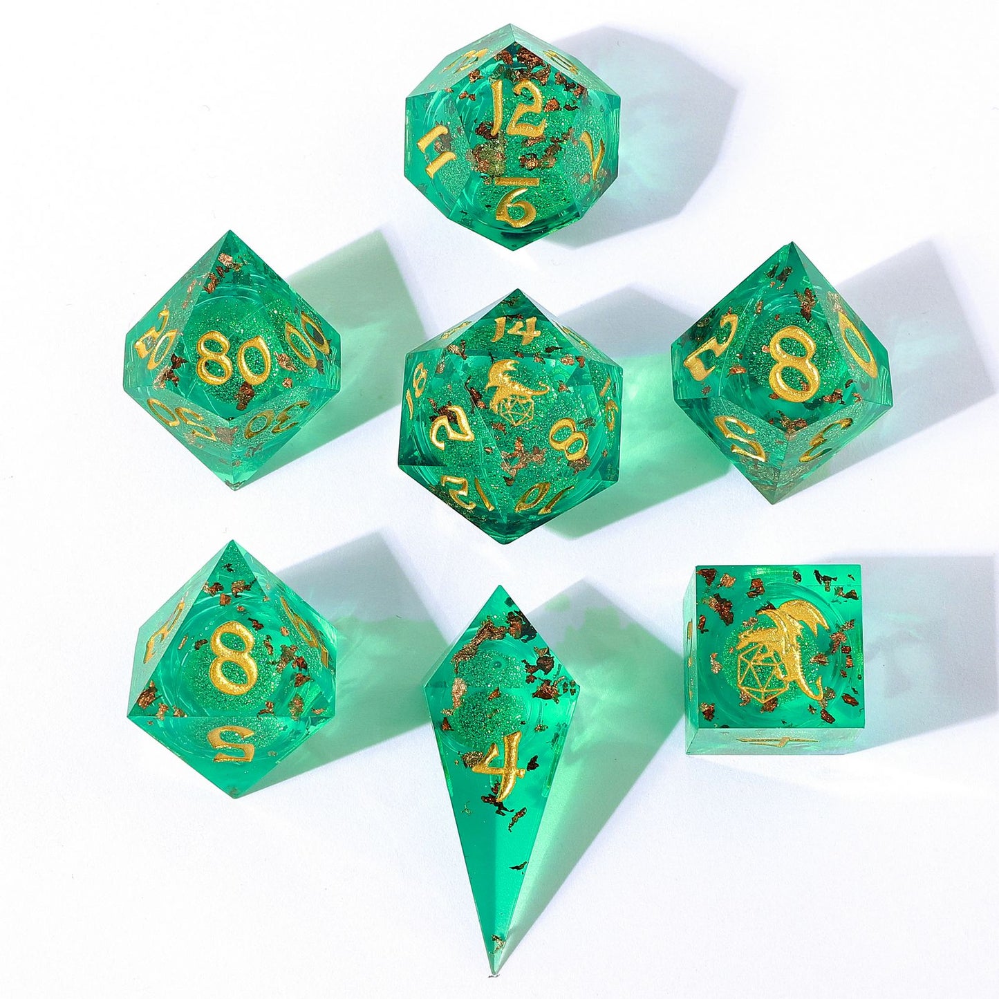 Sharp Edge Liquid Core RPG Dice Set - Green