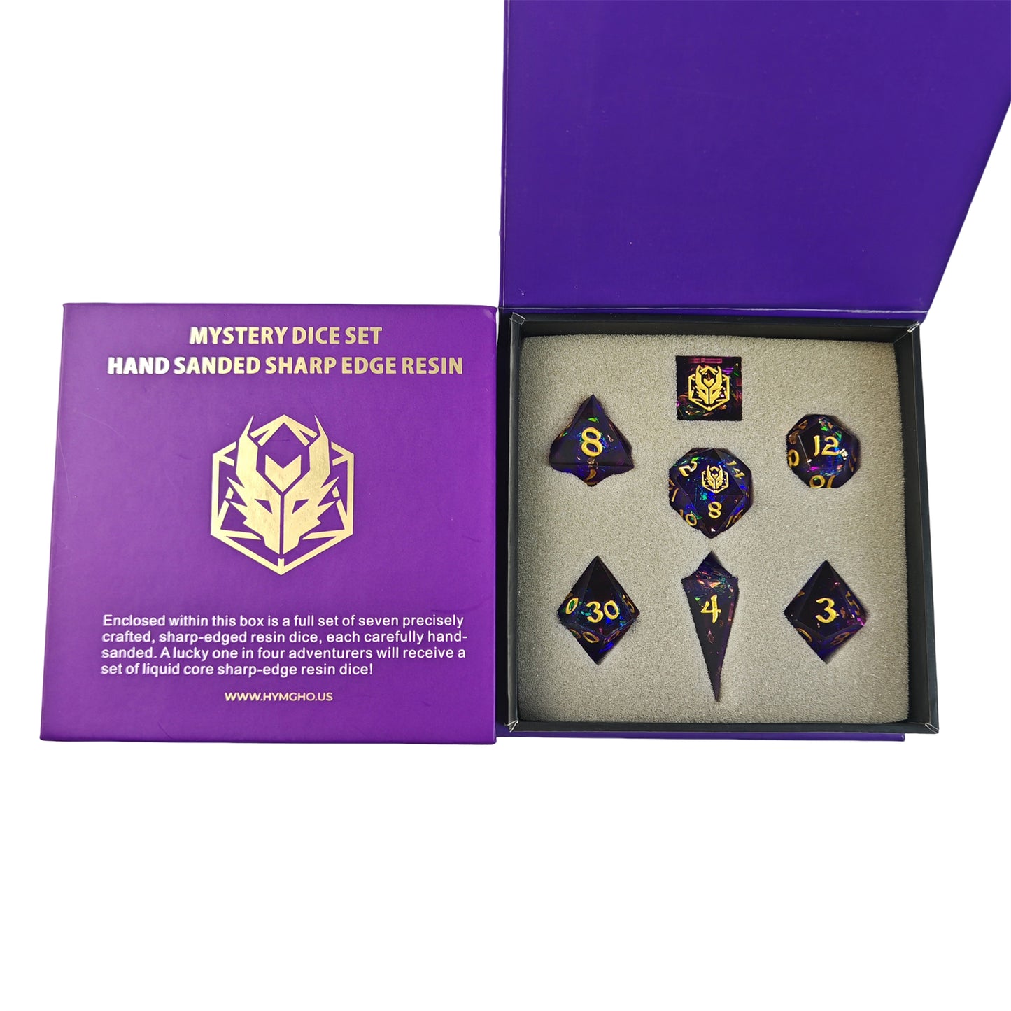 Mystery Full Matching Set of 7 Sharp Edge Resin Dice Set