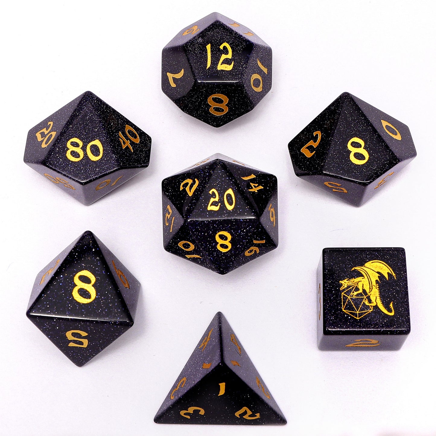 Dragon's Hoard Gemstone Dice - Blue Sandstone