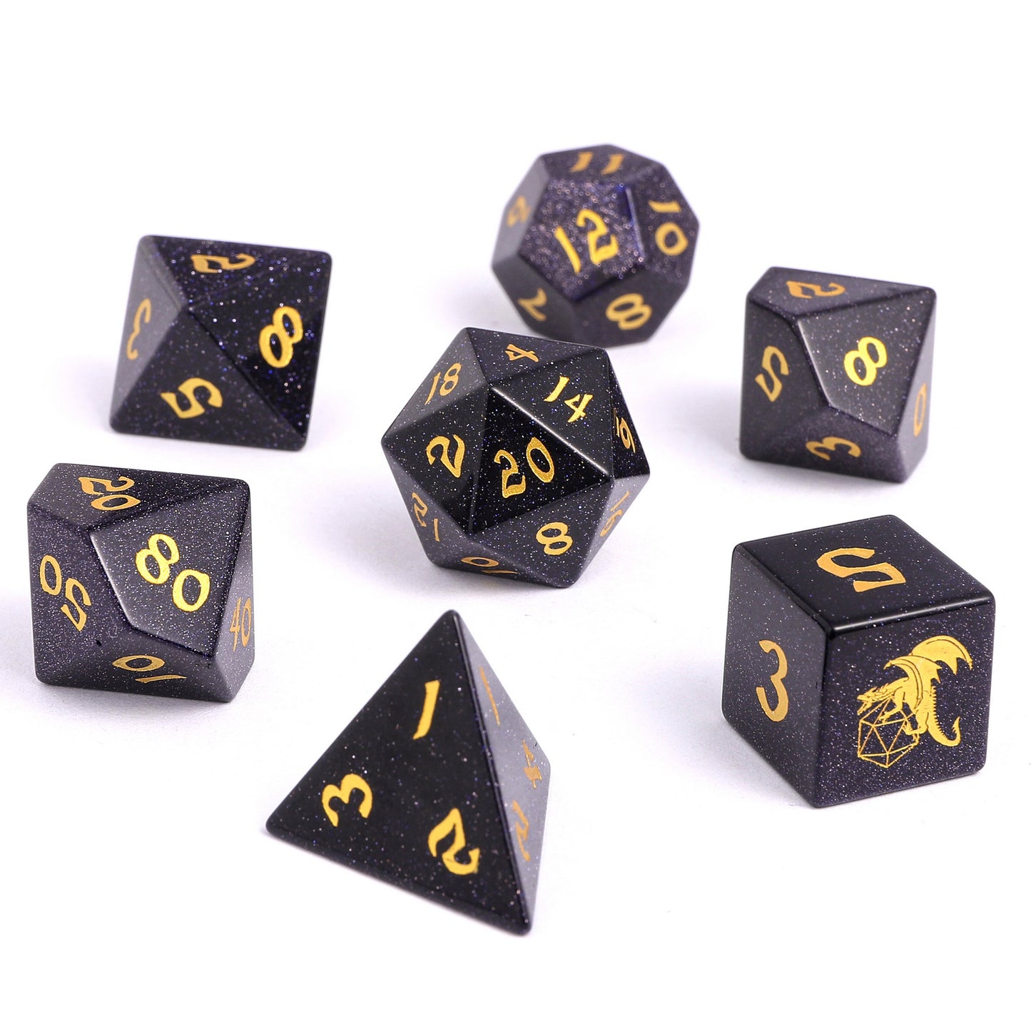 Dragon's Hoard Gemstone Dice - Blue Sandstone