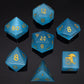 Dragon's Hoard Gemstone Polyhedral Dice Set-Blue Cat Eye