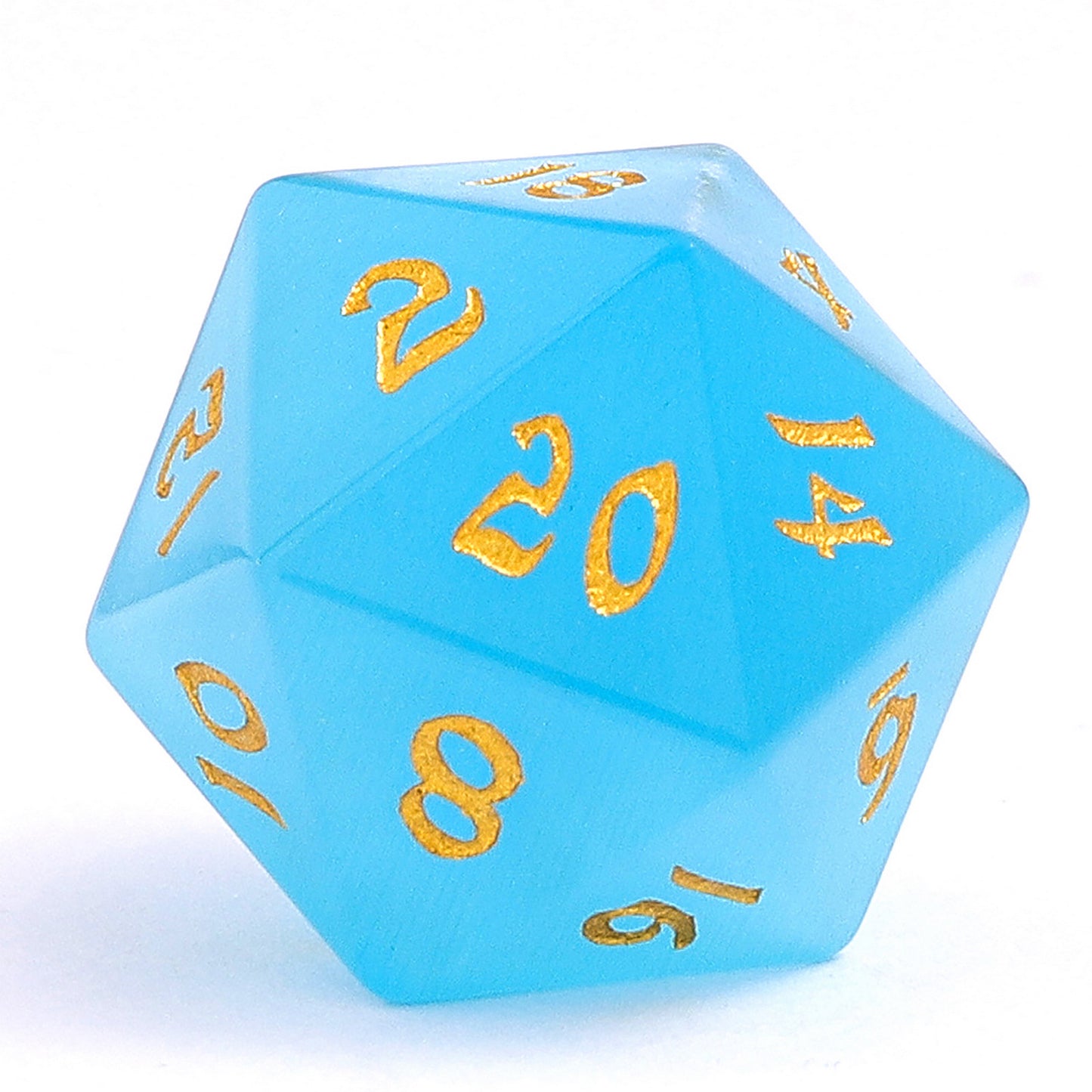 Dragon's Hoard Gemstone Polyhedral Dice Set-Blue Cat Eye