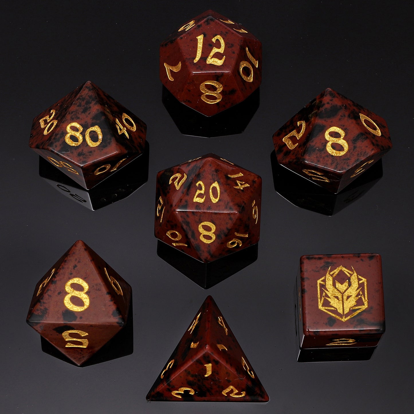 DRAGON'S HOARD GEMSTONE DICE - MAHOGANY OBSIDIAN