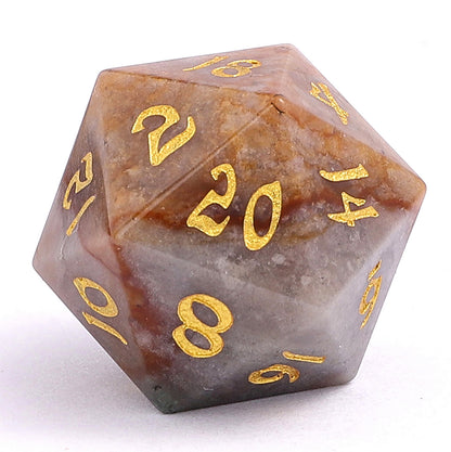 Dragon's Hoard Gemstone Polyhedral Dice Set-Indian Agate