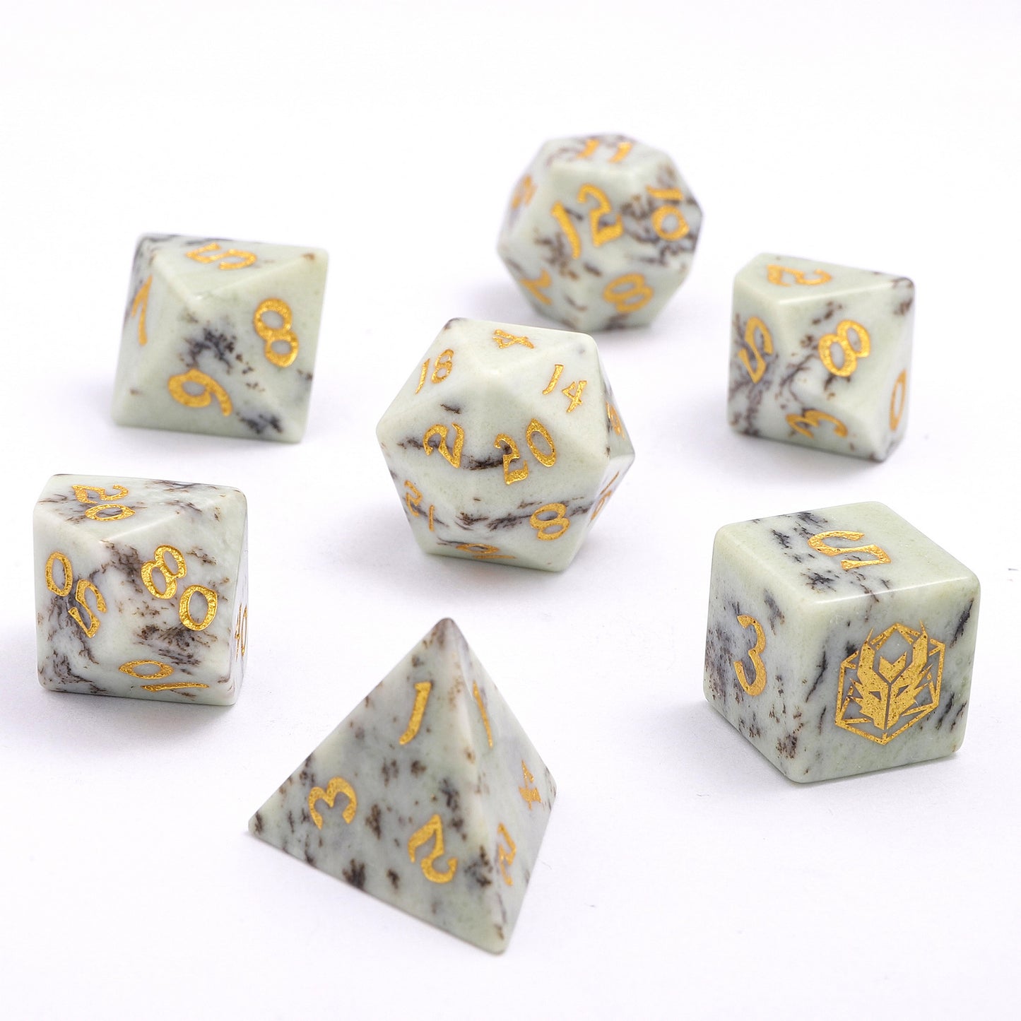 DRAGON'S HOARD GEMSTONE DICE - PETRIFIED WOOD