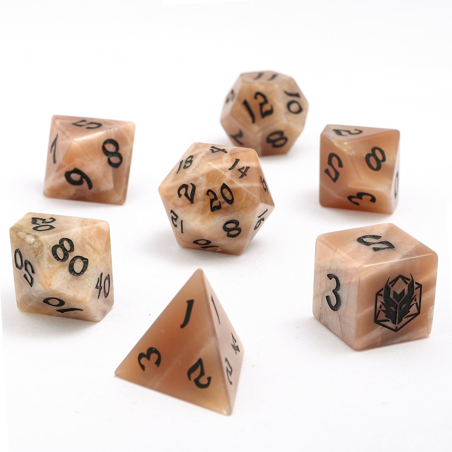 DRAGON'S HOARD GEMSTONE DICE - MOONSTONE