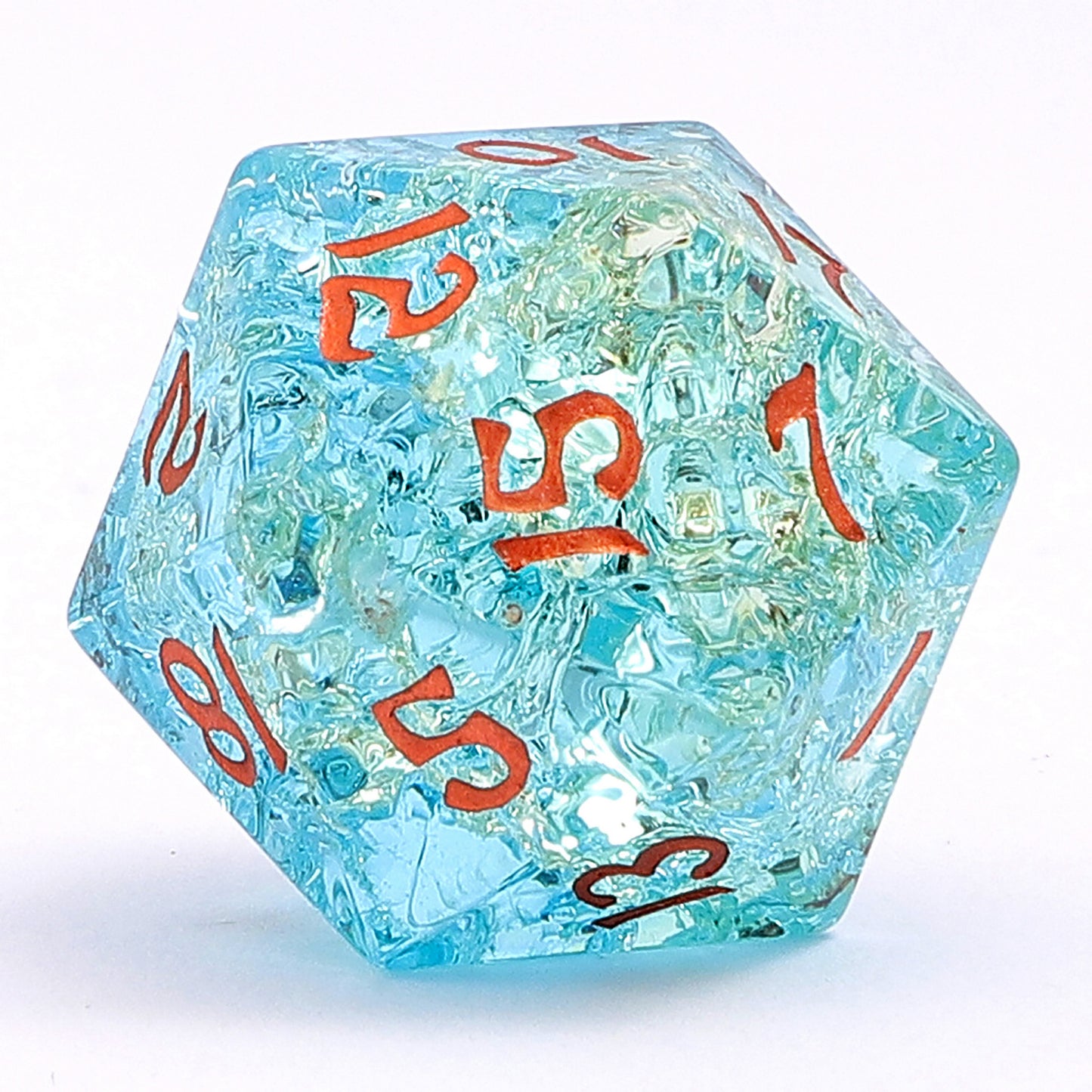 Dragon's Hoard Gemstone Polyhedral Dice Set-Blue&Green Two Tone Colored Glaze