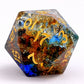 Dragon's Hoard Gemstone Polyhedral Dice Set-Blue&Brown&Green Three Tone Colored Glaze