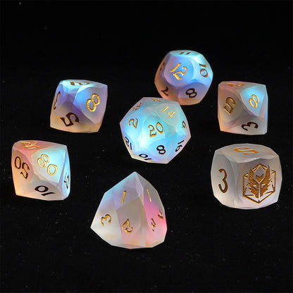 Dragon’s Hoard Luster Cut Dice Set - Frosted Prismatic Crystal