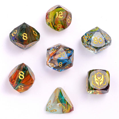 Dragon’s Hoard Luster Cut Dice Set - Rainbow Glass