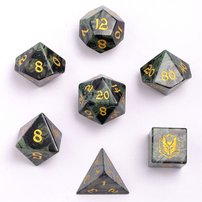 Dragon’s Hoard Gemstone Polyhedral Dice Set - Kambaba Jasper