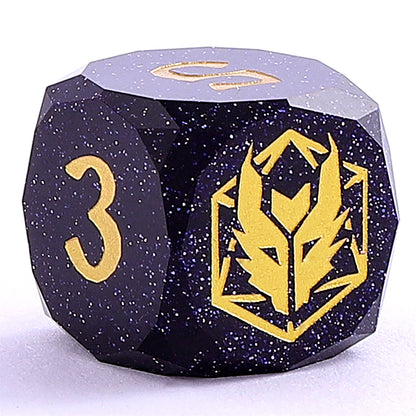 Dragon’s Hoard Luster Cut Dice Set - Blue Sandstone
