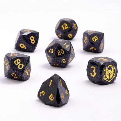 Dragon’s Hoard Luster Cut Dice Set - Blue Sandstone