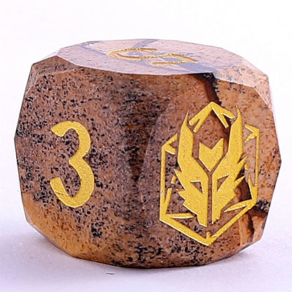 Dragon’s Hoard Luster Cut Dice Set - Picture Jasper
