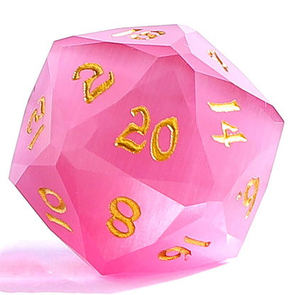 Dragon’s Hoard Luster Cut Dice Set - Pink Cat’s Eye