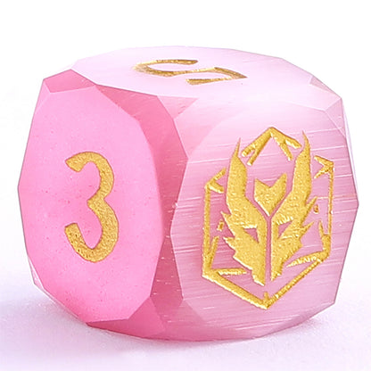 Dragon’s Hoard Luster Cut Dice Set - Pink Cat’s Eye