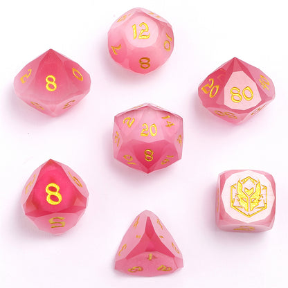 Dragon’s Hoard Luster Cut Dice Set - Pink Cat’s Eye