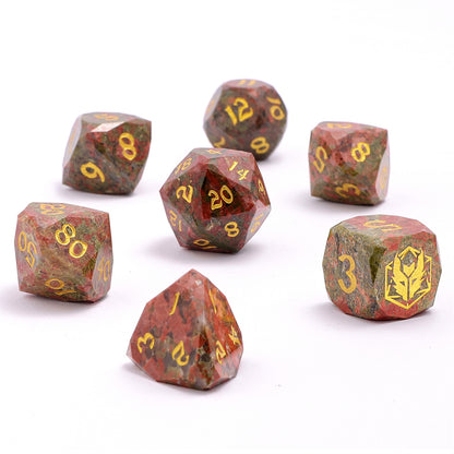 Dragon’s Hoard Luster Cut Dice Set - Unakite