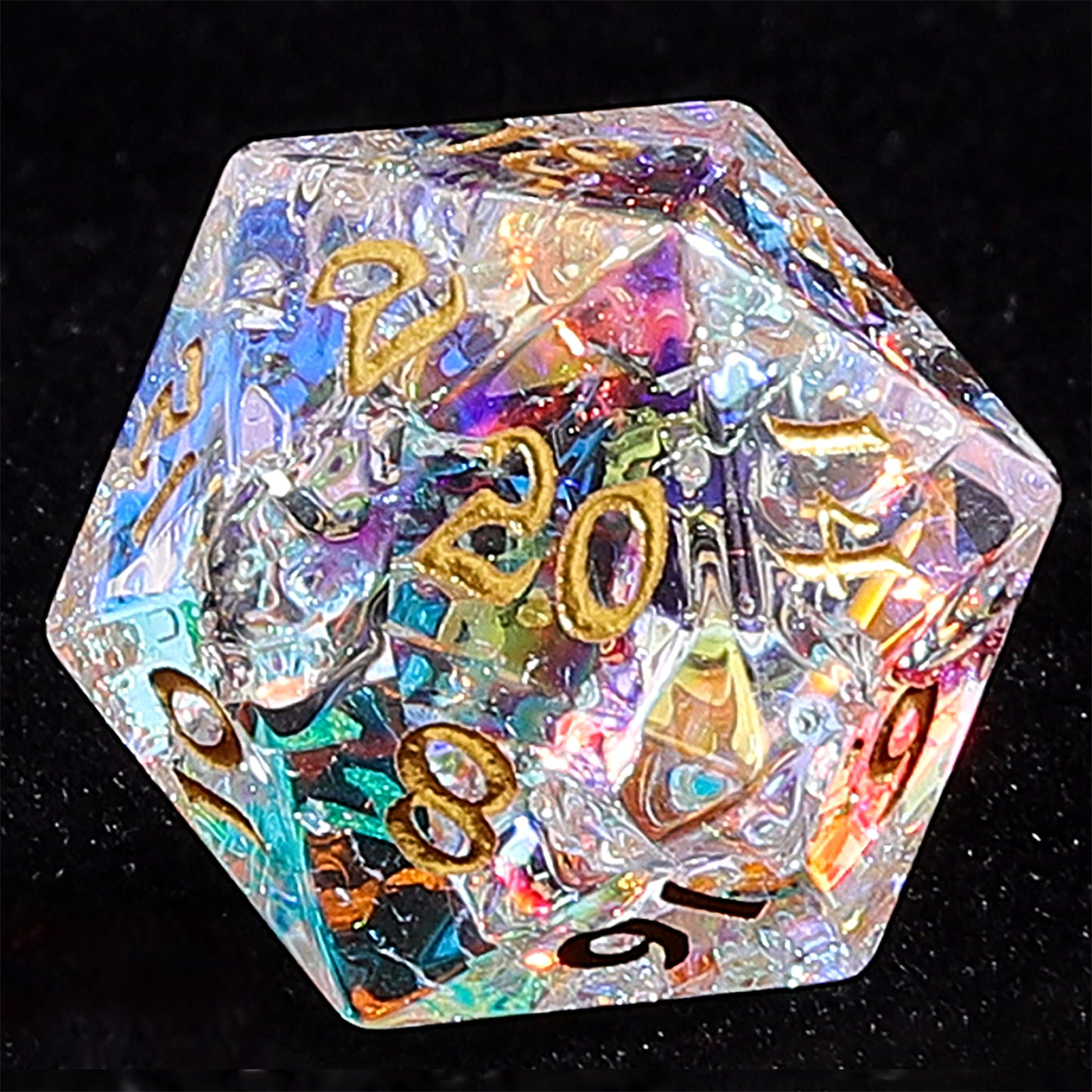 Dragon's Hoard Gemstone Dice Set - Blasted K9 Crystal