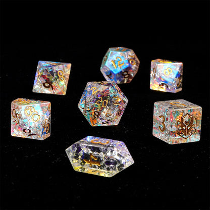 Dragon's Hoard Gemstone Dice Set - Blasted K9 Crystal