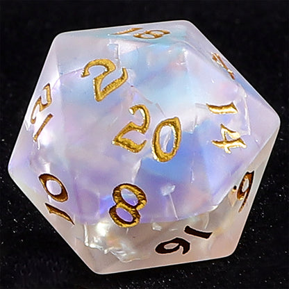 Dragon's Hoard Gemstone Dice Set - Frosted Blasted K9 Crystal