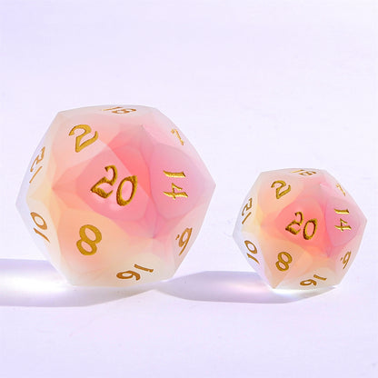 Dragon’s Hoard Luster Cut 30mm D20 - Frosted Prismatic Crystal