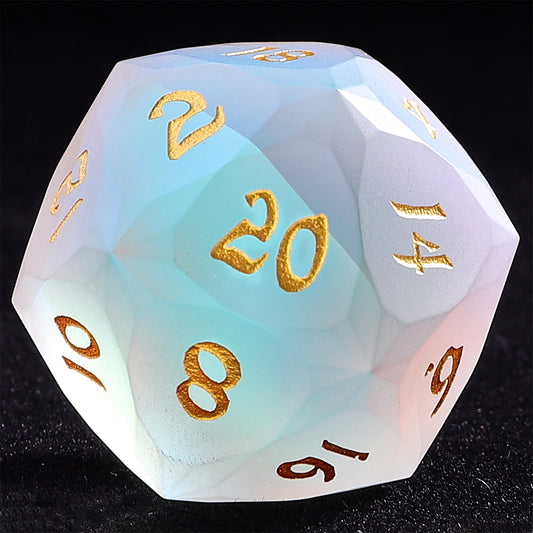 Dragon’s Hoard Luster Cut 30mm D20 - Frosted Prismatic Crystal
