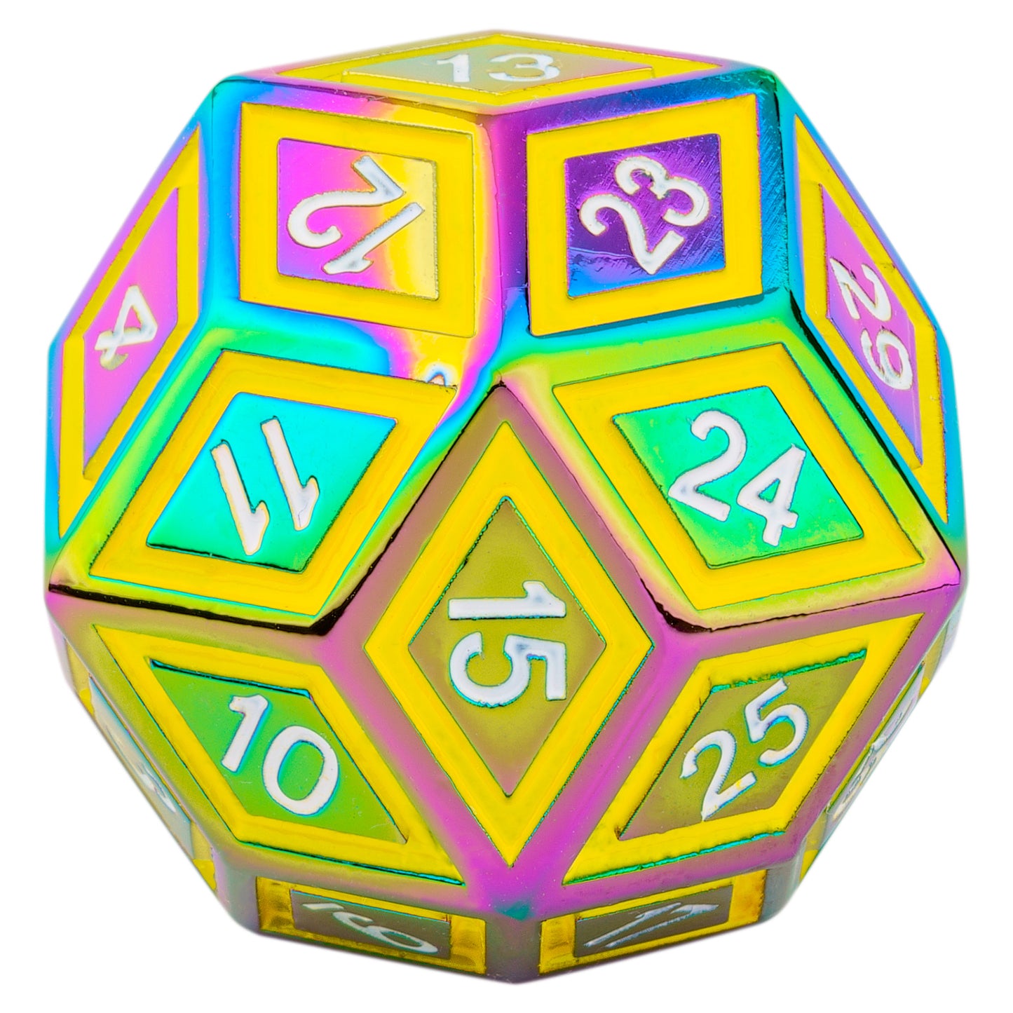 Titan's Fist Metal D30 Dice-Bright Rainbow