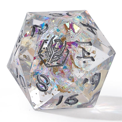 Captured Magic Sharp Edge Resin Dice Set - Crystal
