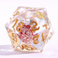 Sharp Edged Dice Set with Metal Red Skulls Inclusion