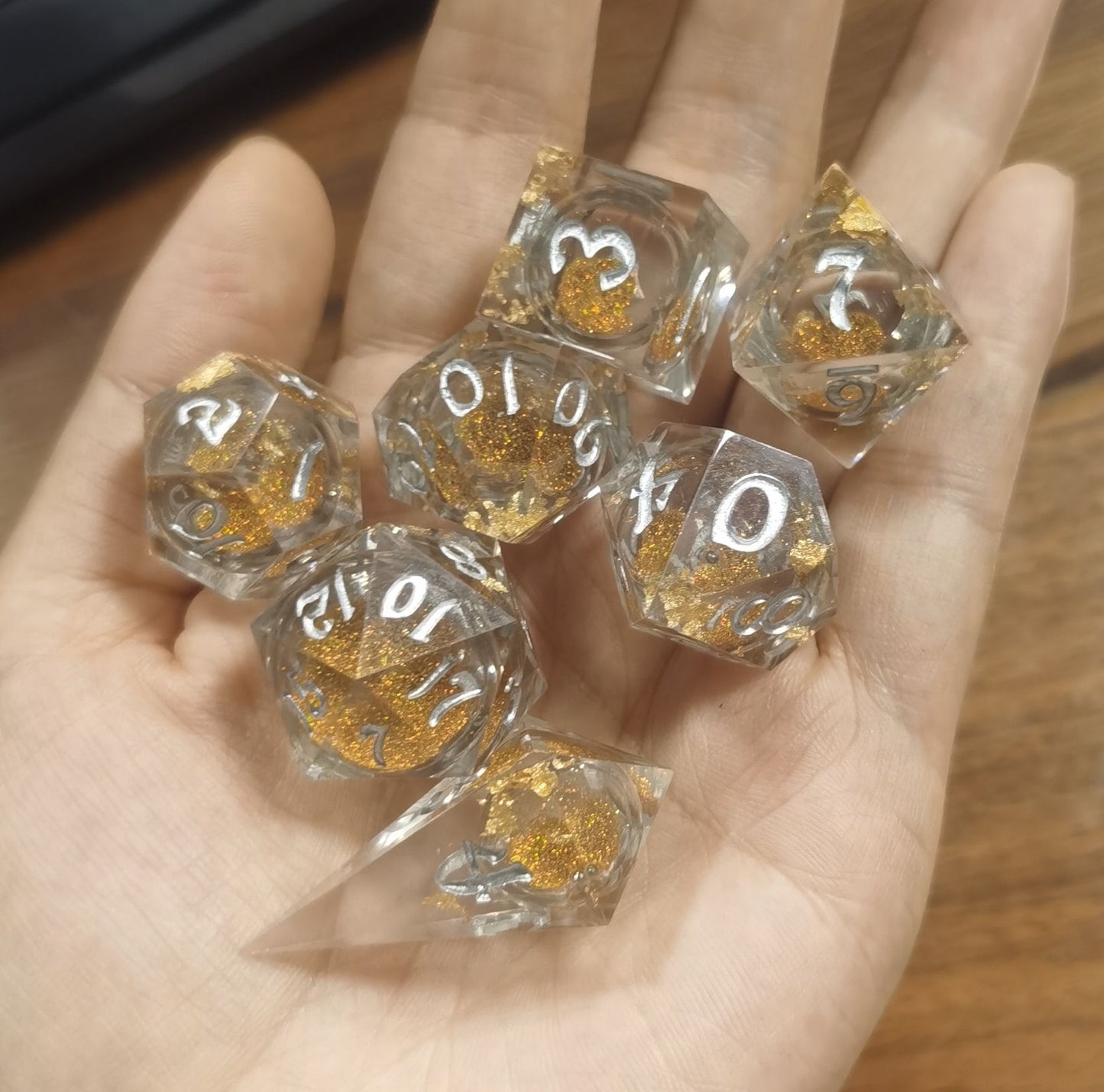 Sharp Edge Liquid Core RPG Dice Set - Gold