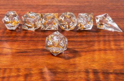 Sharp Edge Liquid Core RPG Dice Set - Gold