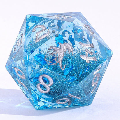 Sharp Edge Liquid Core RPG Dice Set - Aqua
