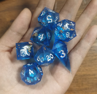 Sharp Edge Liquid Core RPG Dice Set - Blue