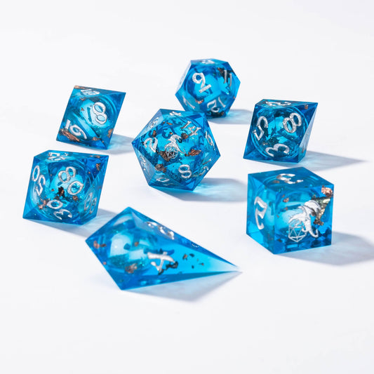 Sharp Edge Liquid Core RPG Dice Set - Blue