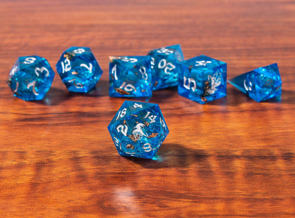 Sharp Edge Liquid Core RPG Dice Set - Blue
