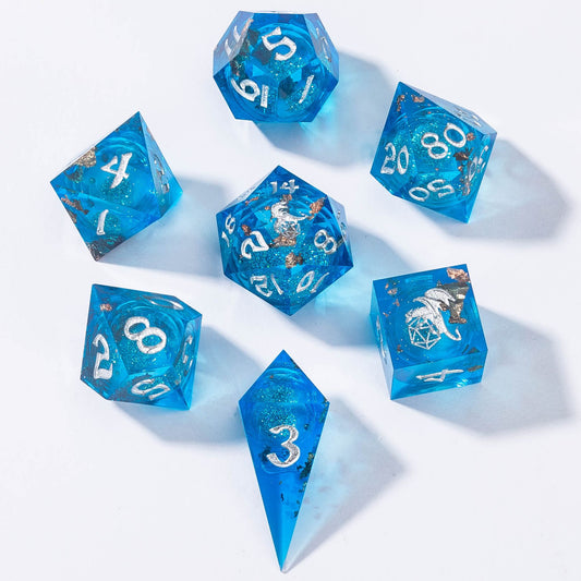 Sharp Edge Liquid Core RPG Dice Set - Blue