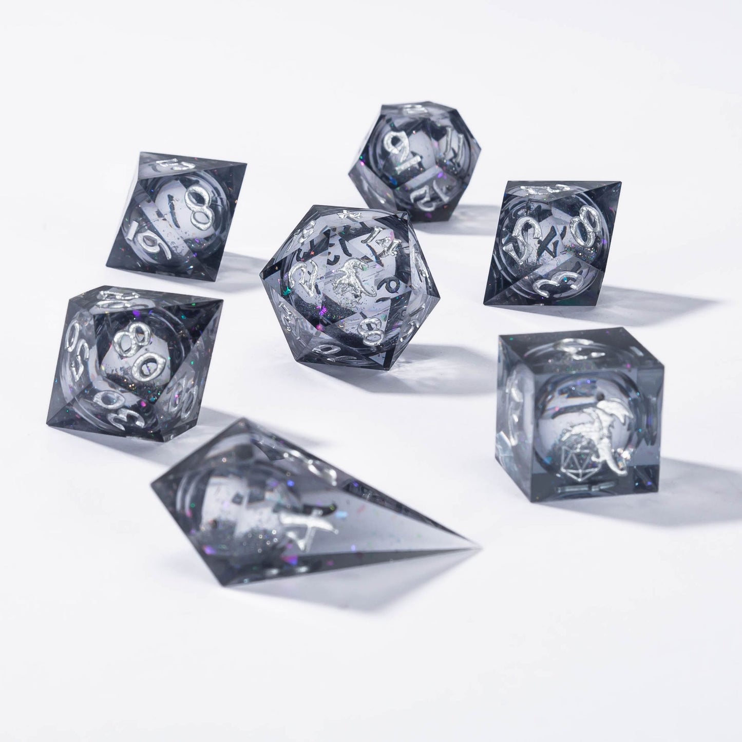 Sharp Edge Liquid Core RPG Dice Set - Magic Black