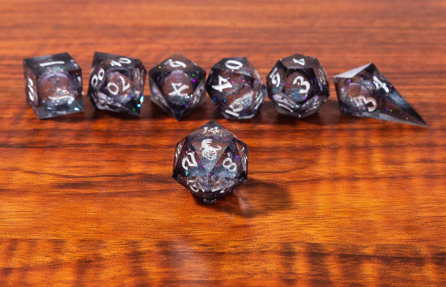 Sharp Edge Liquid Core RPG Dice Set - Magic Black